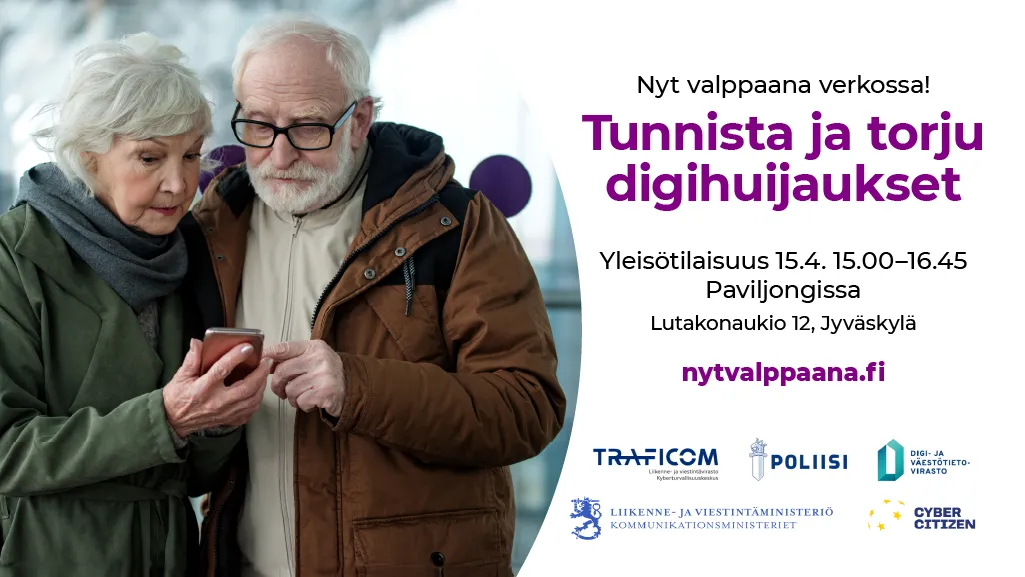 Digiturvallisuusmessut ja Nyt valppaana verkossa -yleisötilaisuus Jyväskylässä 15.-16.4.